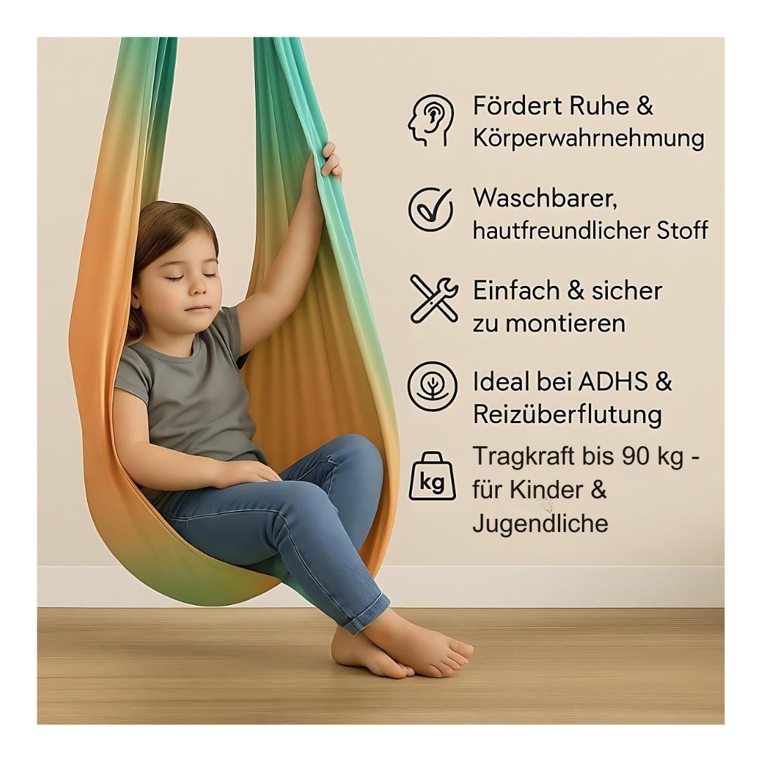 Kronenberg Therapieschaukel Kinder – Sensorische Hängeschaukel aus doppellagigem Polyester
