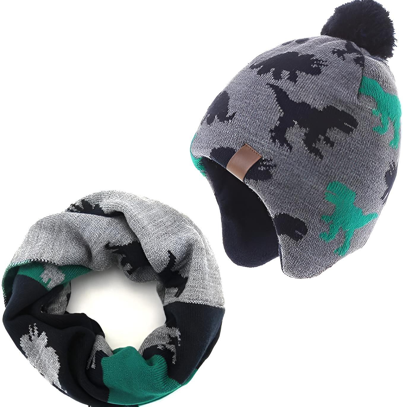 AHAHA Kinder Beanie - 0R43 Dino/Grau