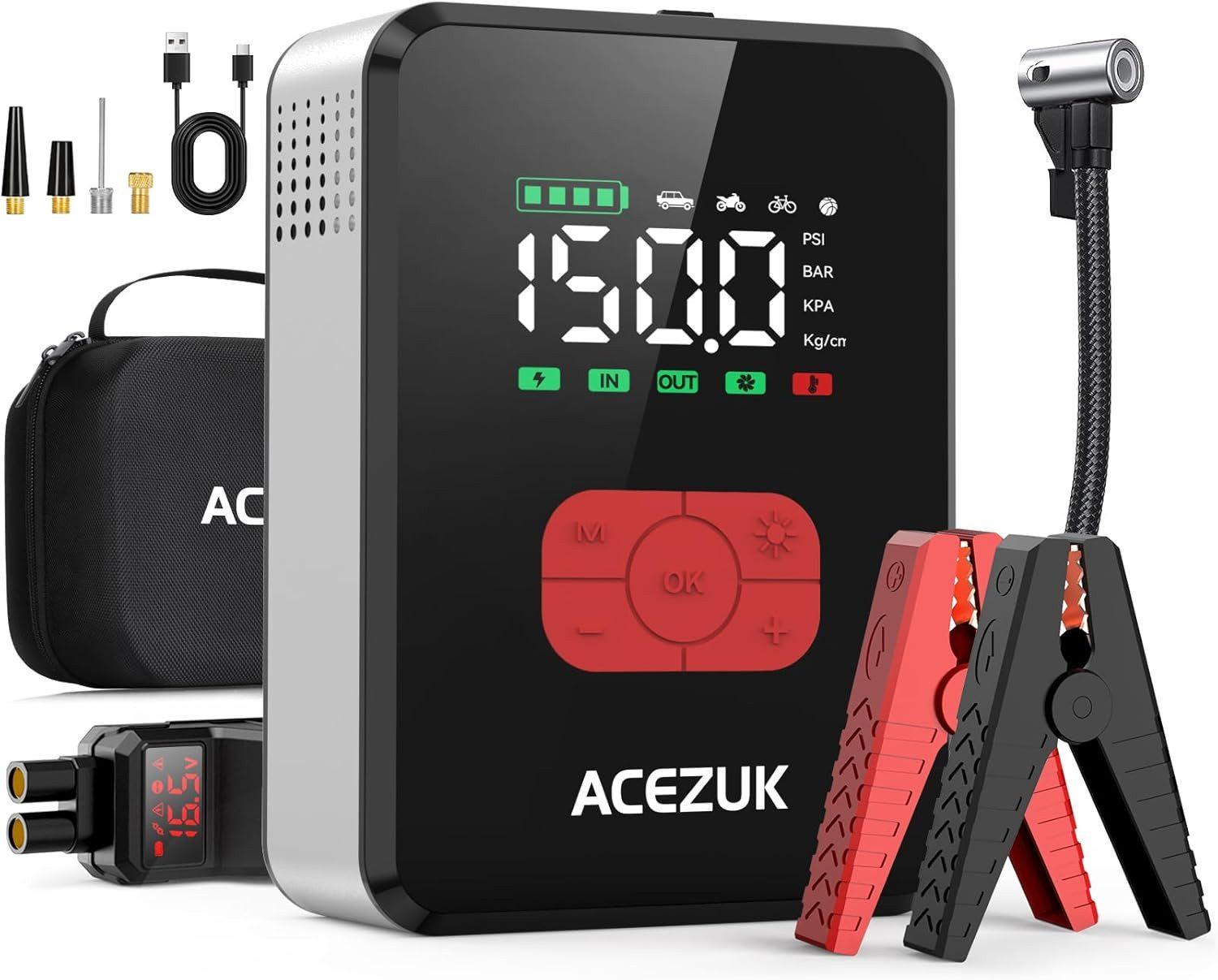 ACEZUK - Tragbarer Starthilfe mit Luftkompressor - M06