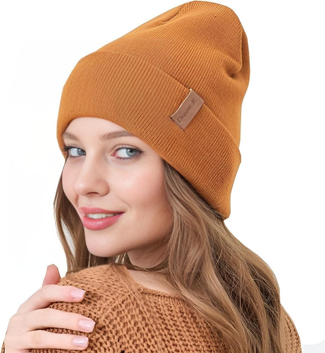 AHAHA Kinder Beanie - Schwarz/Hellbraun