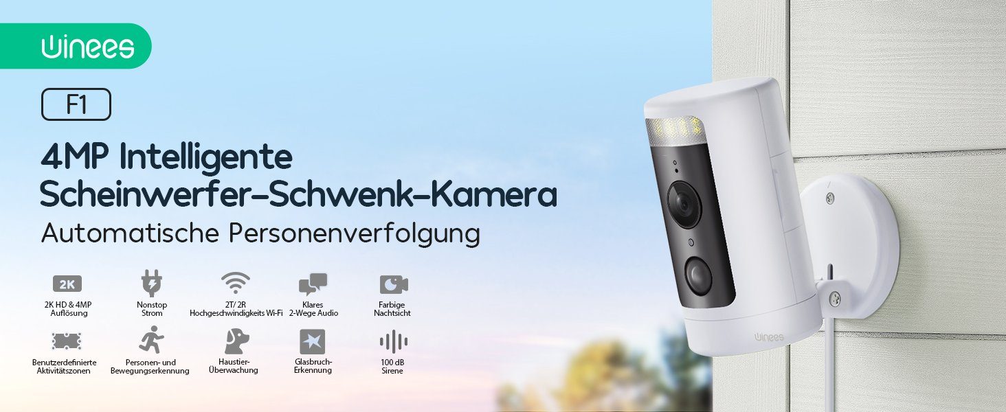 WINEES Überwachungskameras für Innen- und Außenbereich