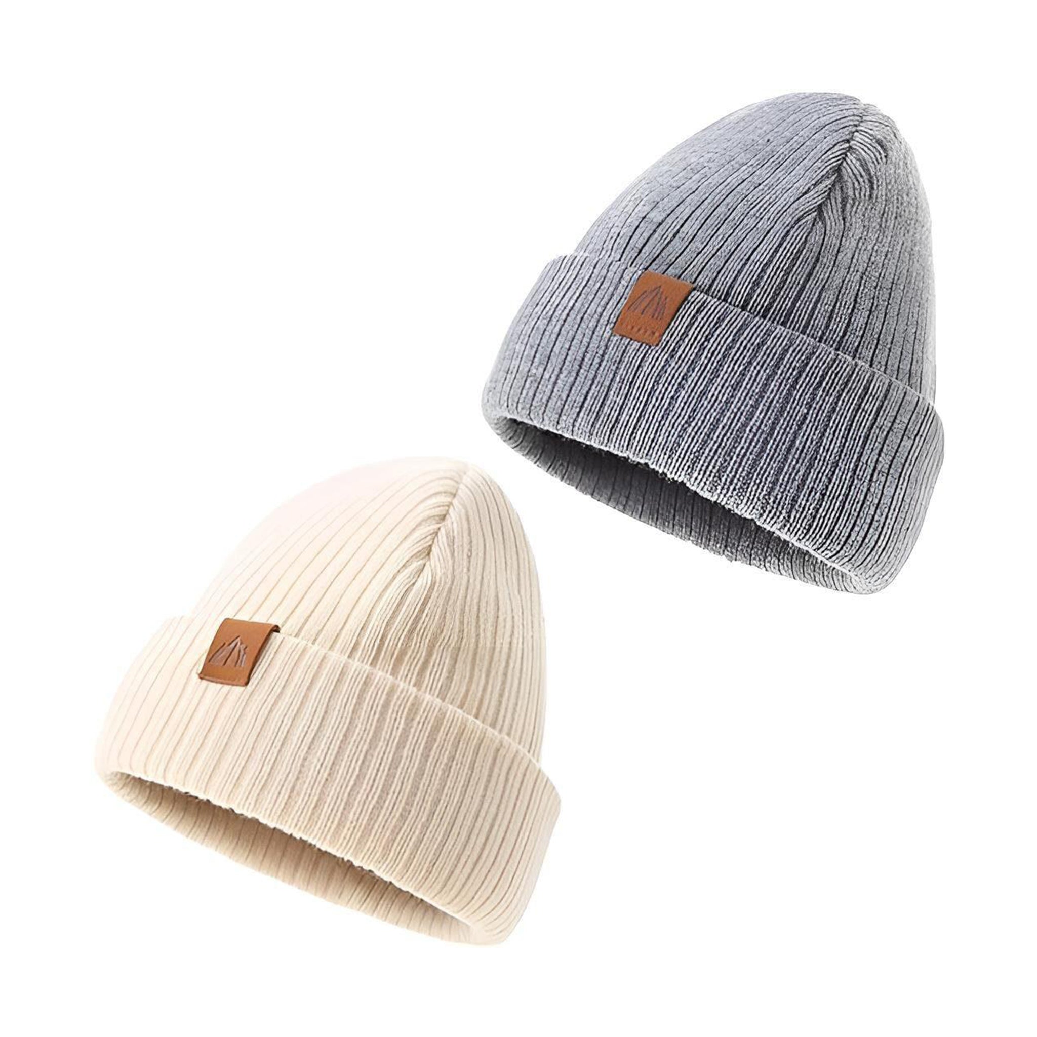 AHAHA Kinder Beanie - 8R Weiß/Grau