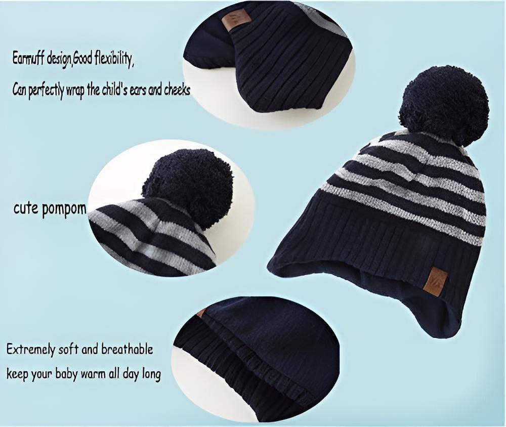 AHAHA Kinder Beanie - BPPJ Grau/Blau