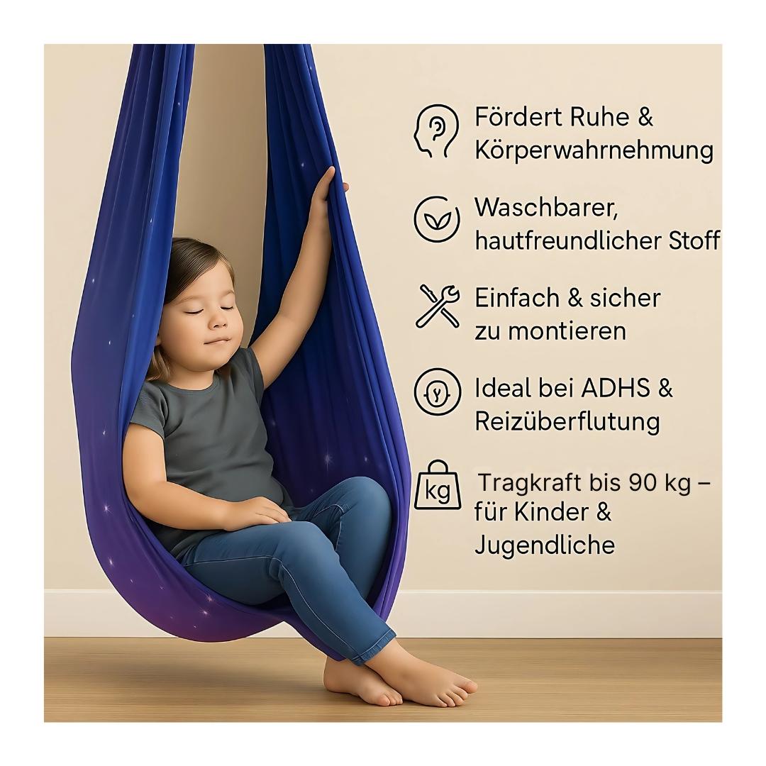 Kronenberg Therapieschaukel Kinder – Sensorische Hängeschaukel aus doppellagigem Polyester