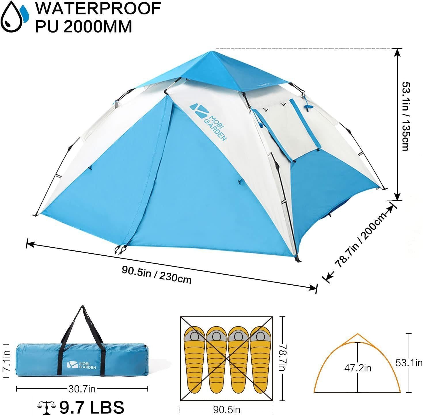 Mobi - Garten-/Camping-Zelt - Blau