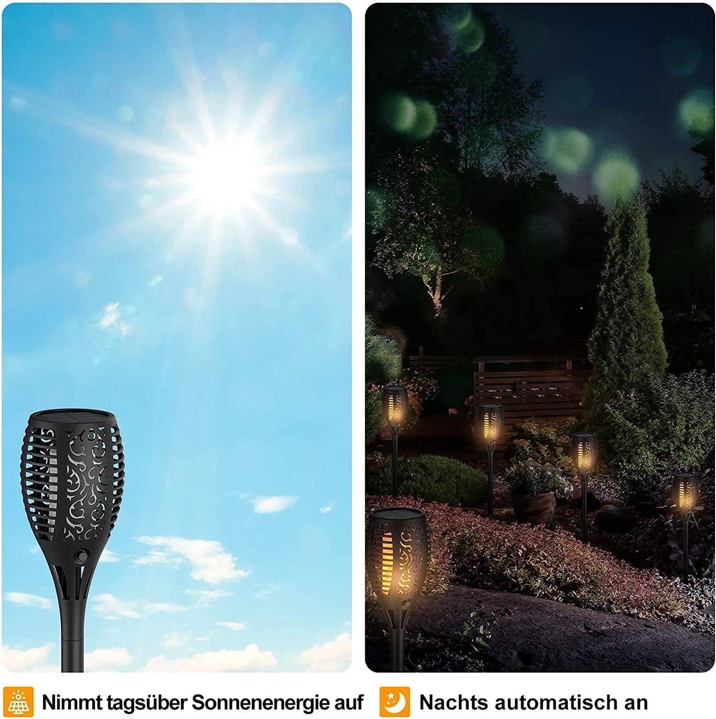 Diyarts LED Gartenleuchte, LED fest integriert, Warmweiß, 4er Set