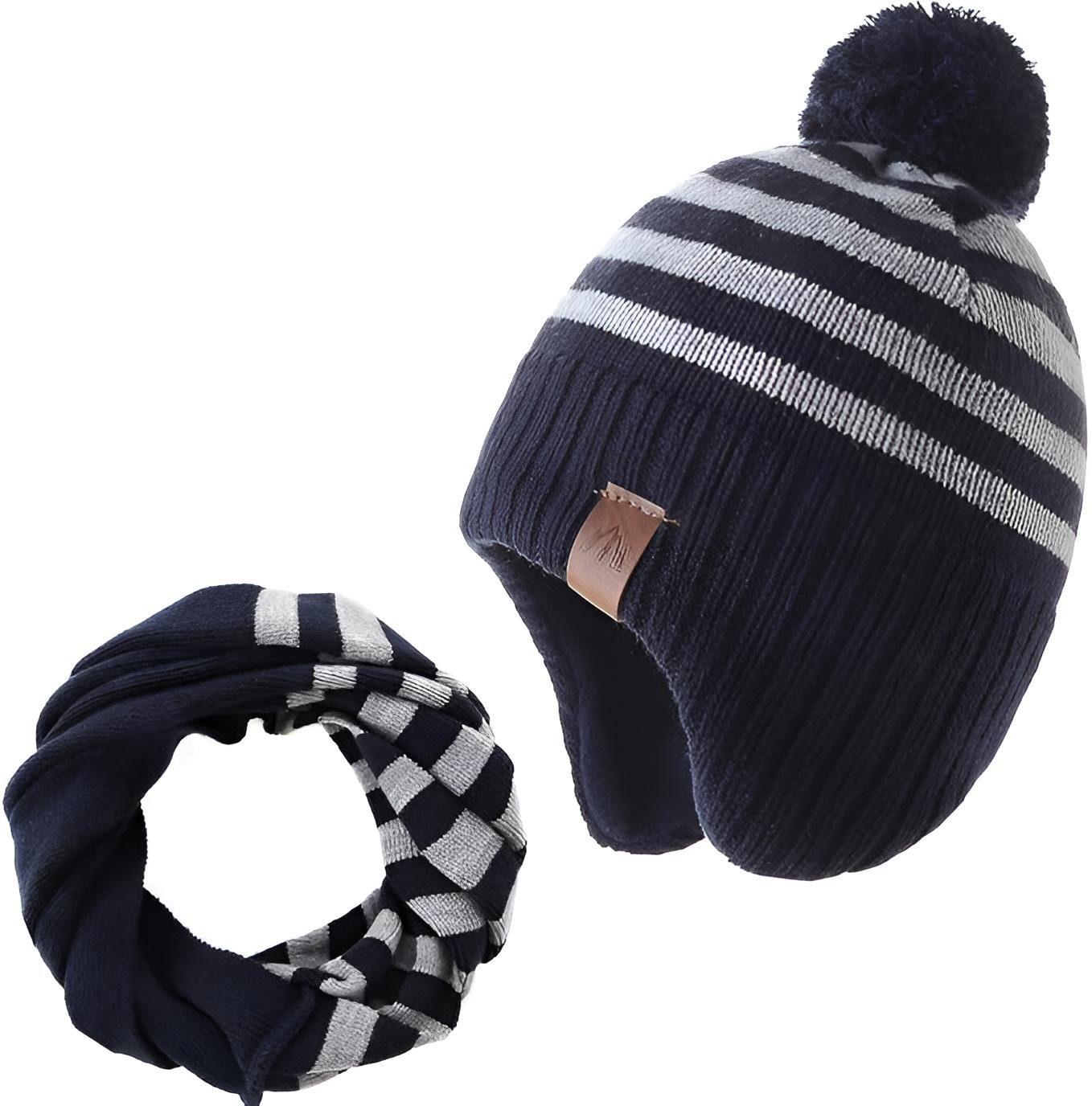 AHAHA Kinder Beanie - BPPJ Grau/Blau