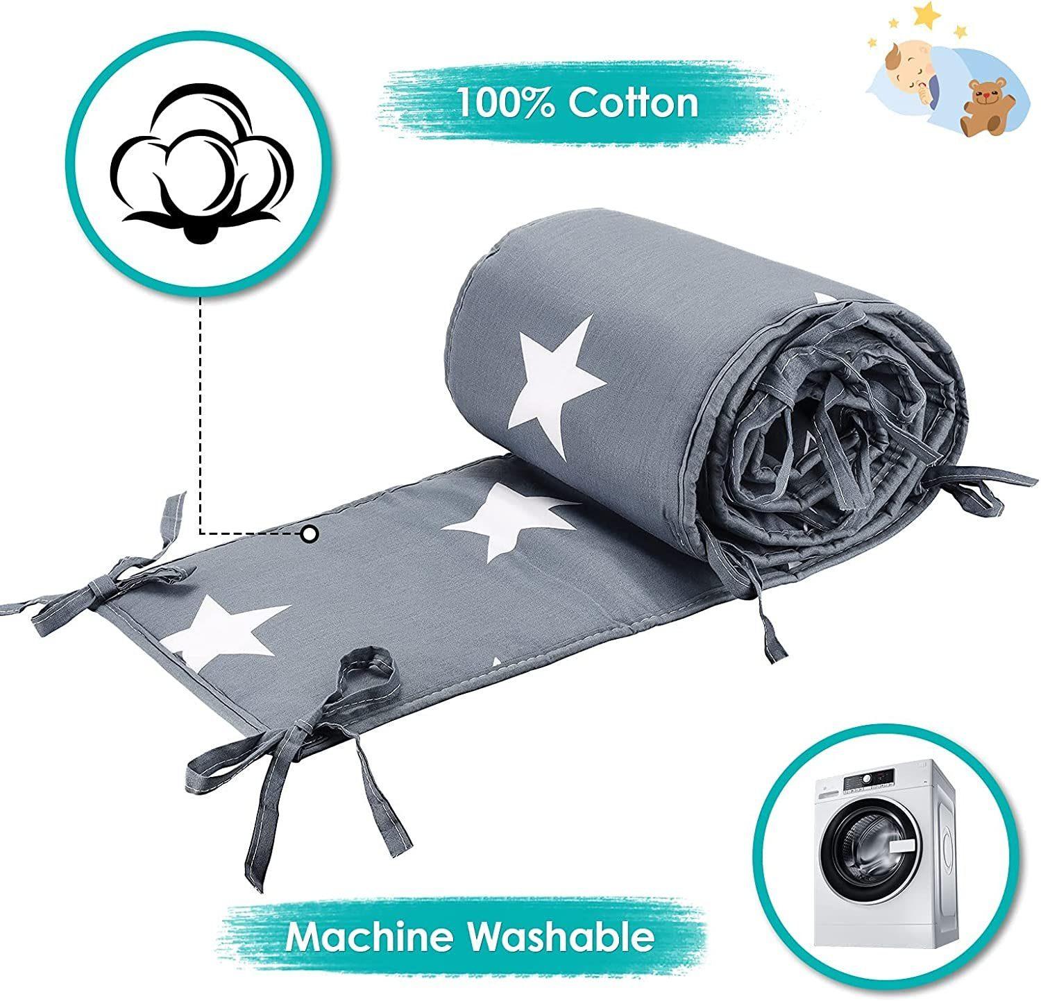 Luchild Bumpers - Bettumrandung - Star-Grau-360