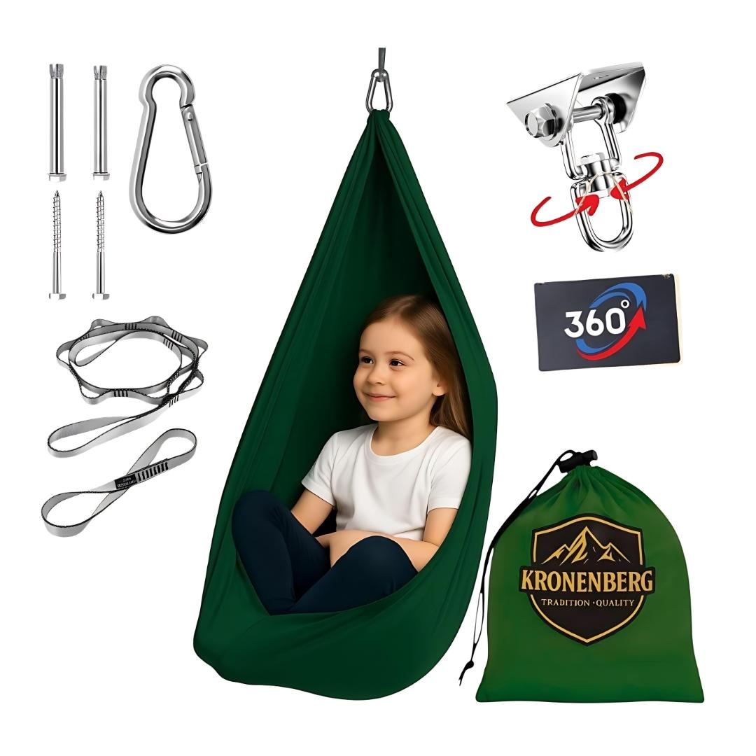 Kronenberg Therapieschaukel Kinder – Sensorische Hängeschaukel aus doppellagigem Polyester
