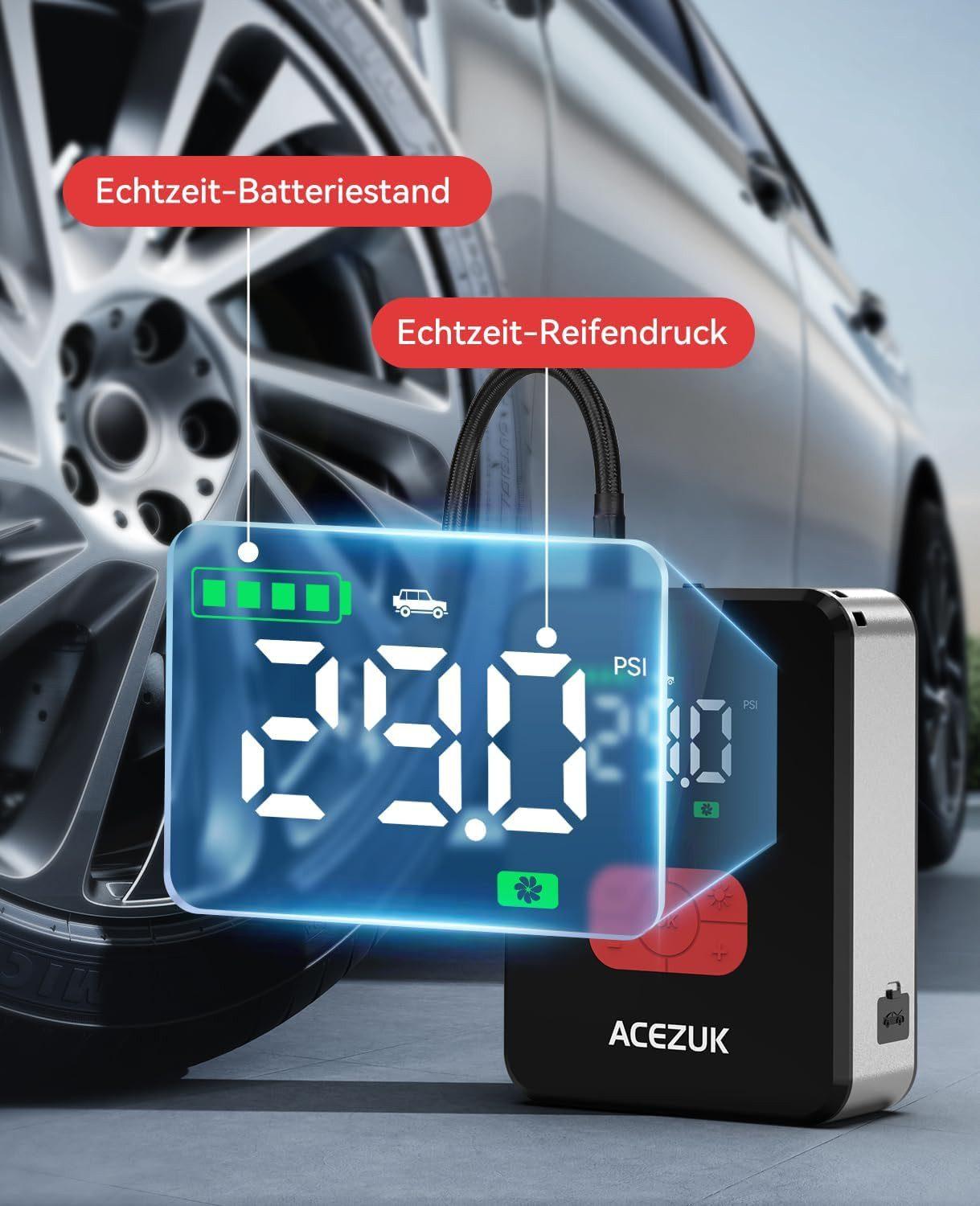 ACEZUK - Tragbarer Starthilfe mit Luftkompressor - M06