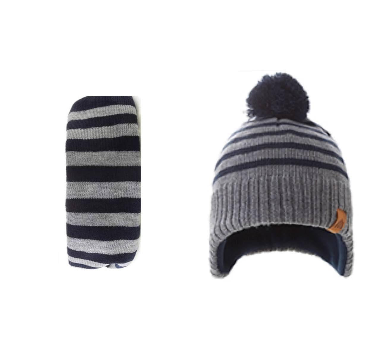 AHAHA Kinder Beanie - BPPJ Grau/Blau