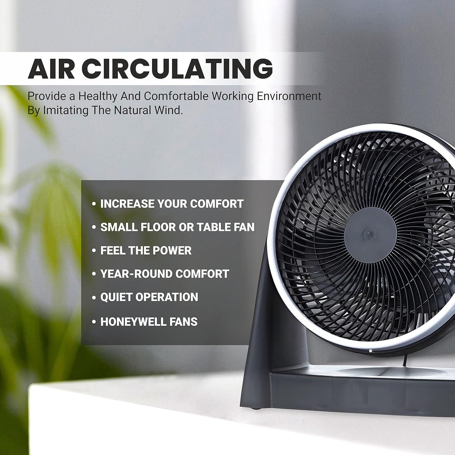 Tischventilator - 3 Geschwindigkeitsstufen, 90° Verstellbar, Oszillationsfunktion - AirDeco-AAD-RTY-25A