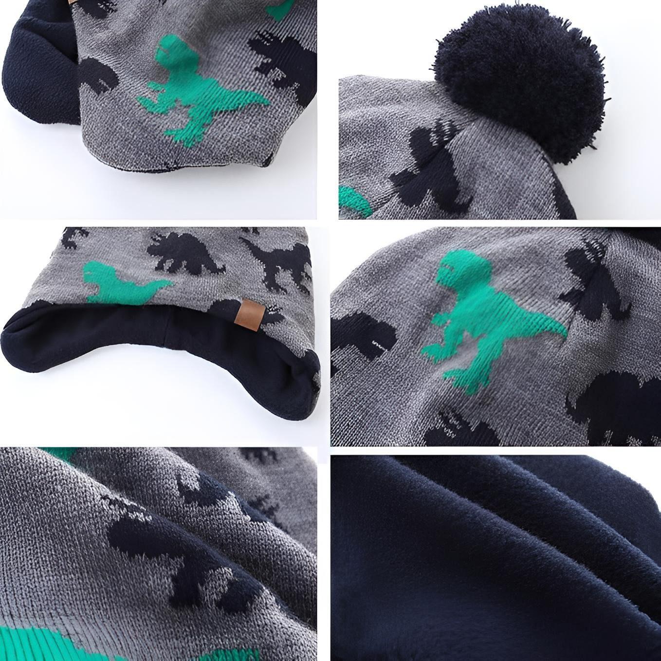 AHAHA Kinder Beanie - 0R43 Dino/Grau