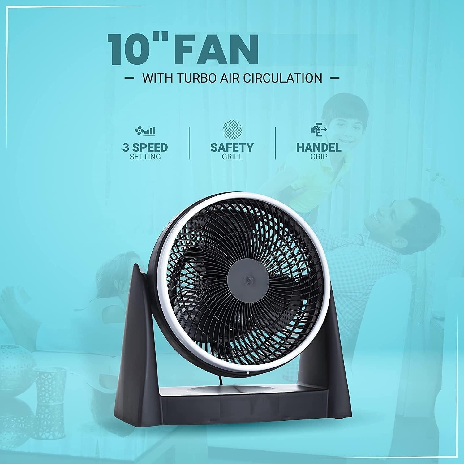 Tischventilator - 3 Geschwindigkeitsstufen, 90° Verstellbar, Oszillationsfunktion - AirDeco-AAD-RTY-25A