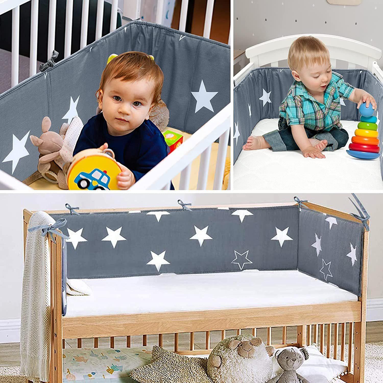 Luchild Bumpers - Bettumrandung - Star-Grau-360