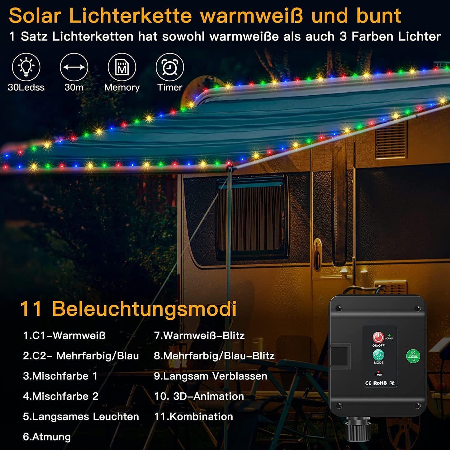 Ollny LED Solar - Lichterkette Set