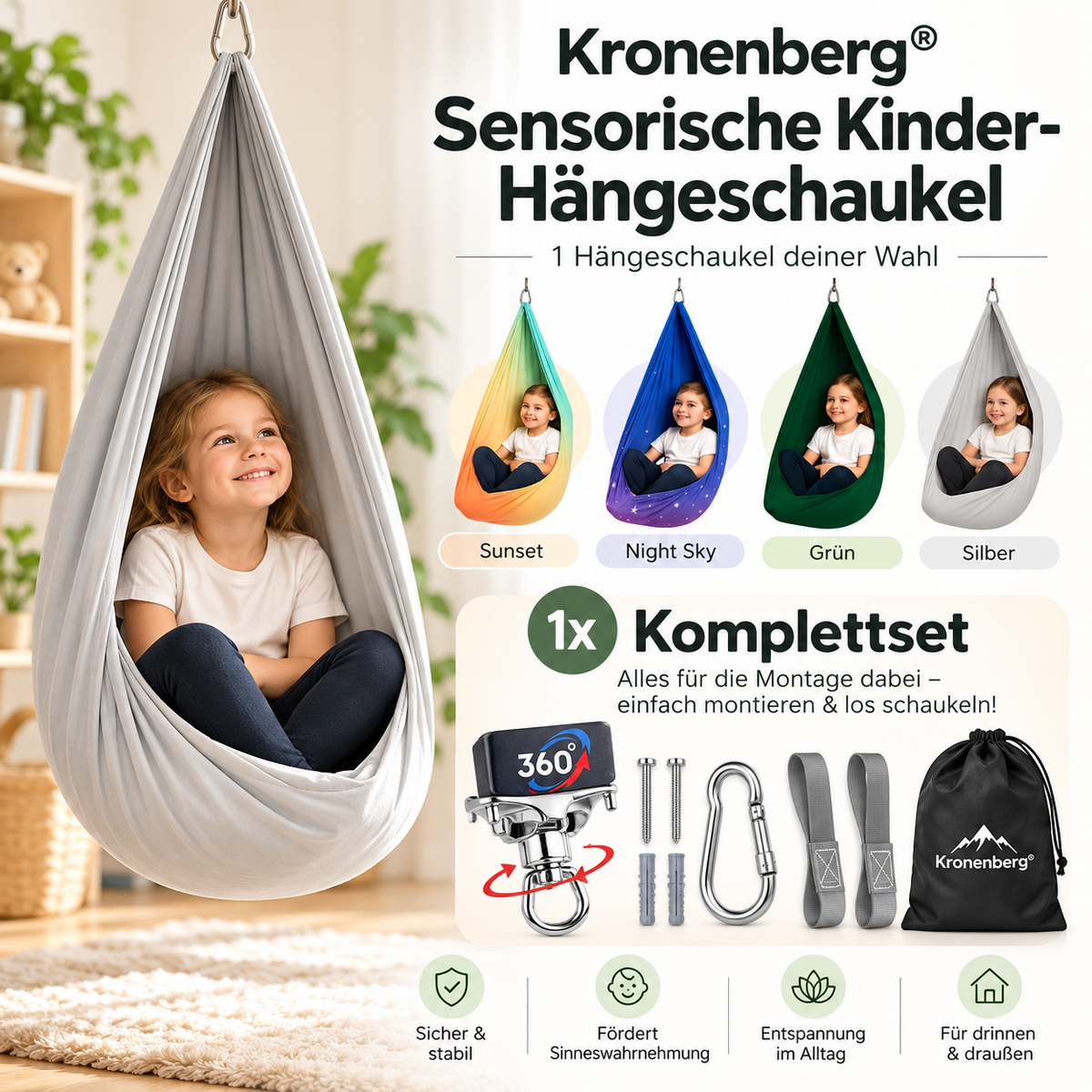 Kronenberg® Sensorische Kinder-Hängeschaukel