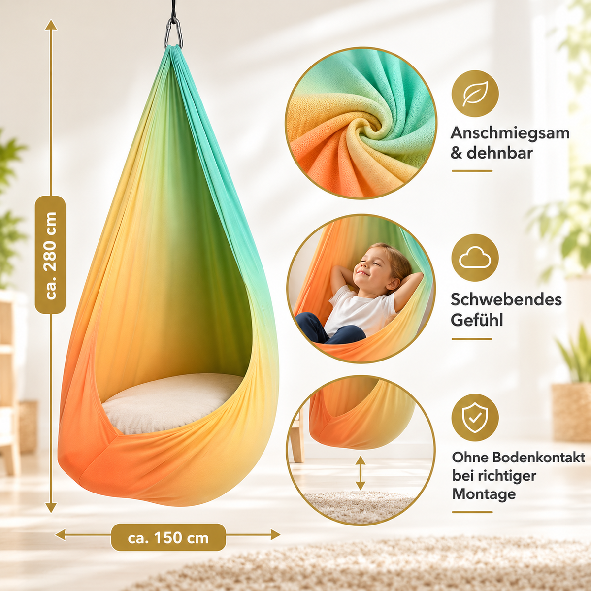 Kronenberg® Therapieschaukel – Kind in Geborgenheit eingehüllt