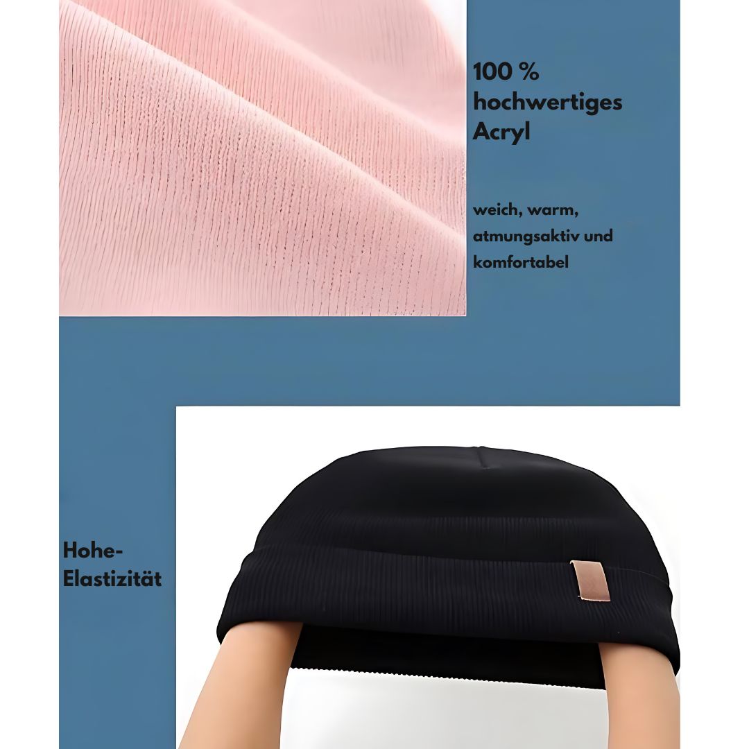 AHAHA Beanie - 9GV Schwarz/Rosa