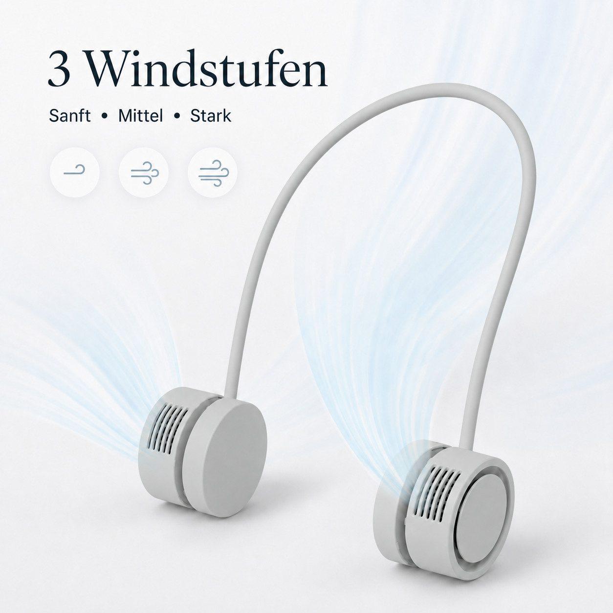 Zantan - Nackenventilator 360° verstellbar - Grau + Beige