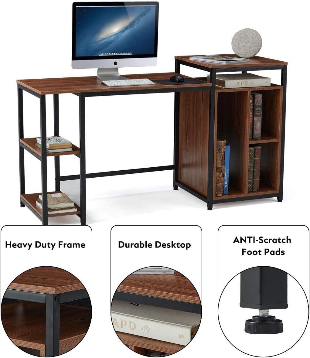 Regal-Schreibtisch - Computertisch, Bürotisch - Erommy