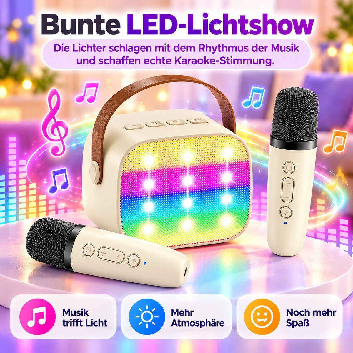 Mini - Karaoke Maschine - Beige