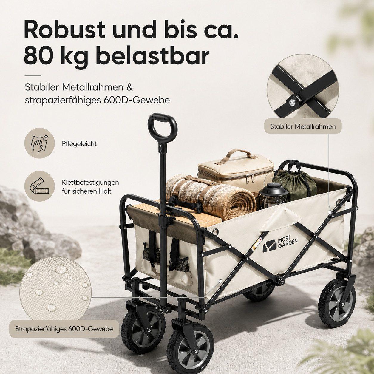 Mobi Faltbollerwagen mit Außentaschen - Weiß