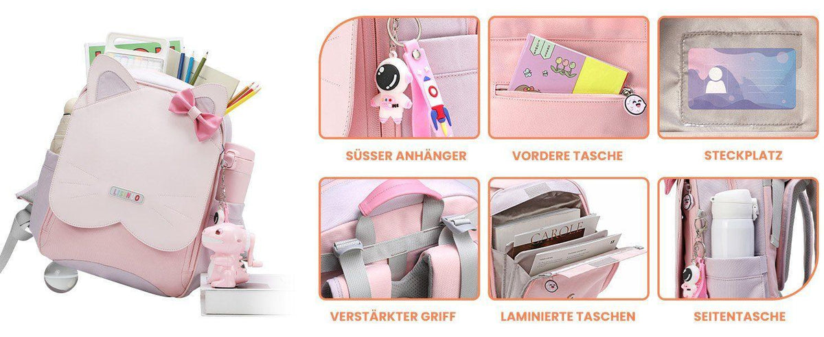 Auobag - Kinderrucksack - Katze Lila