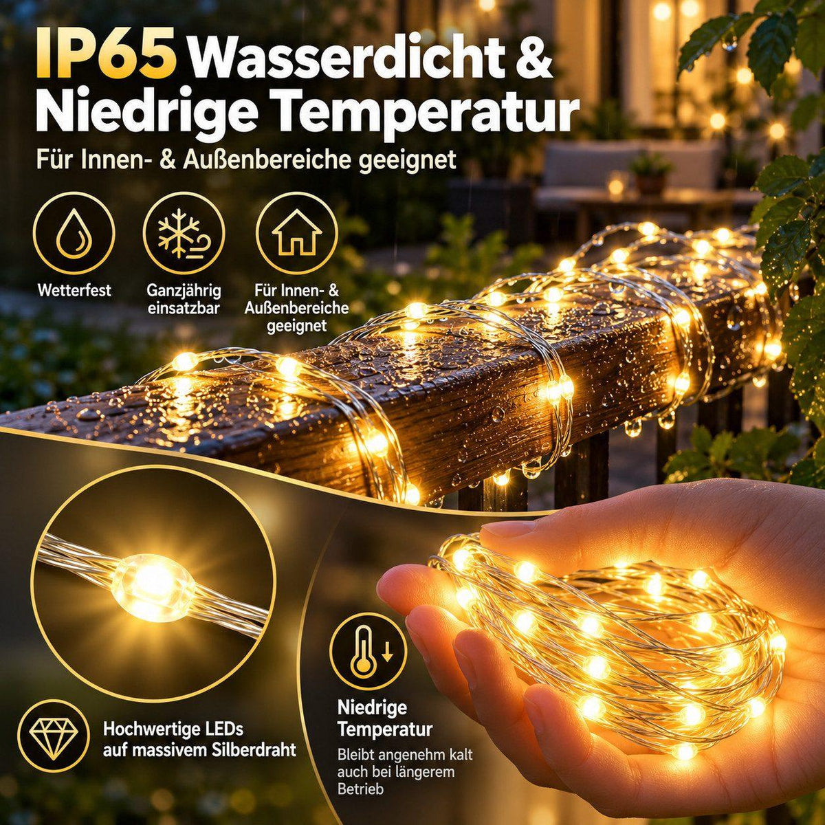 Fremon - LED-Lichterkette Warmweiß - 20m