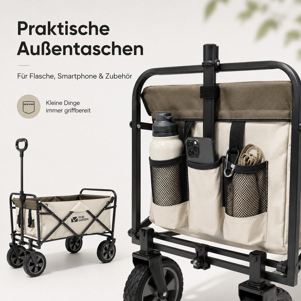 Mobi Faltbollerwagen mit Außentaschen - Weiß