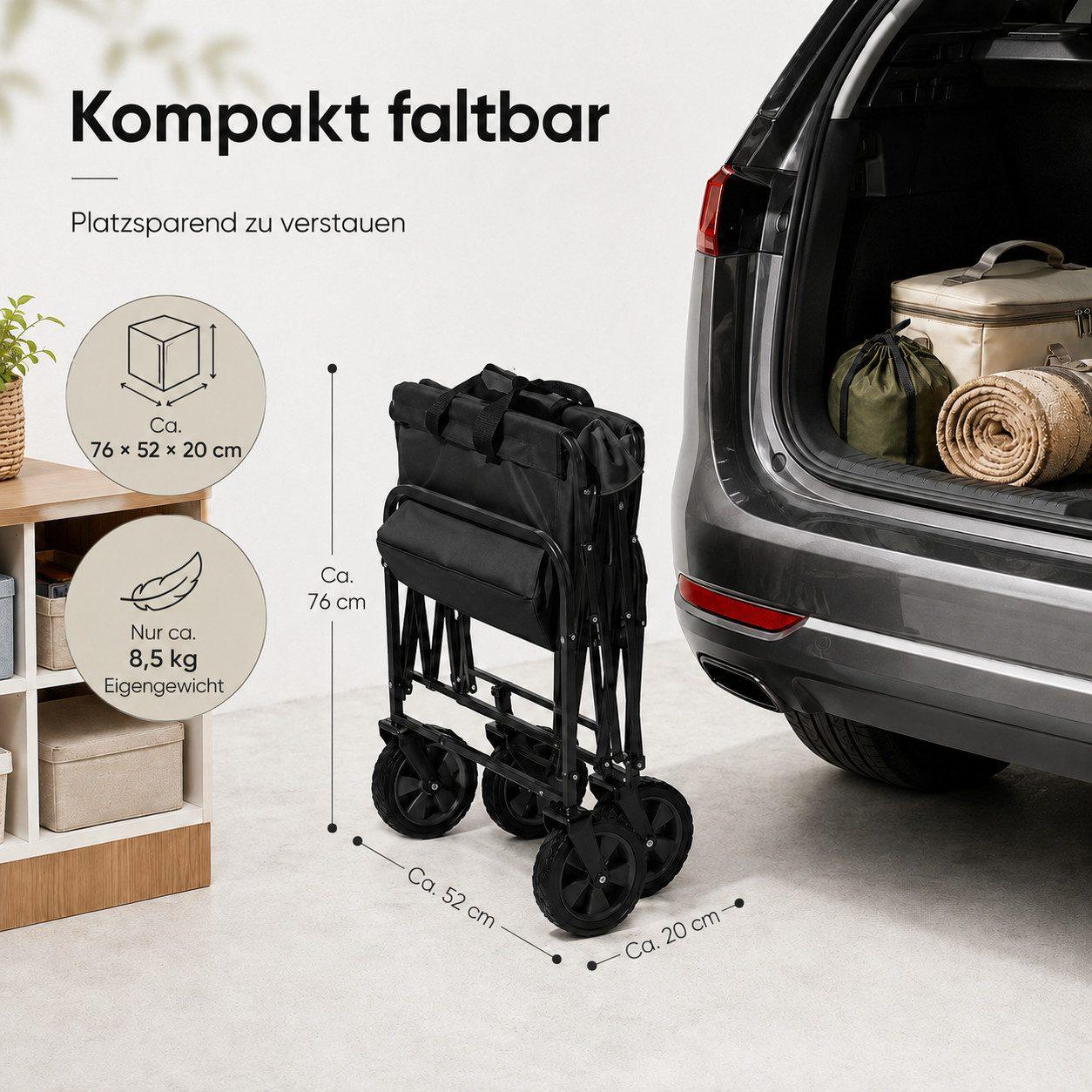 Mobi Faltbollerwagen mit Außentaschen - Schwarz