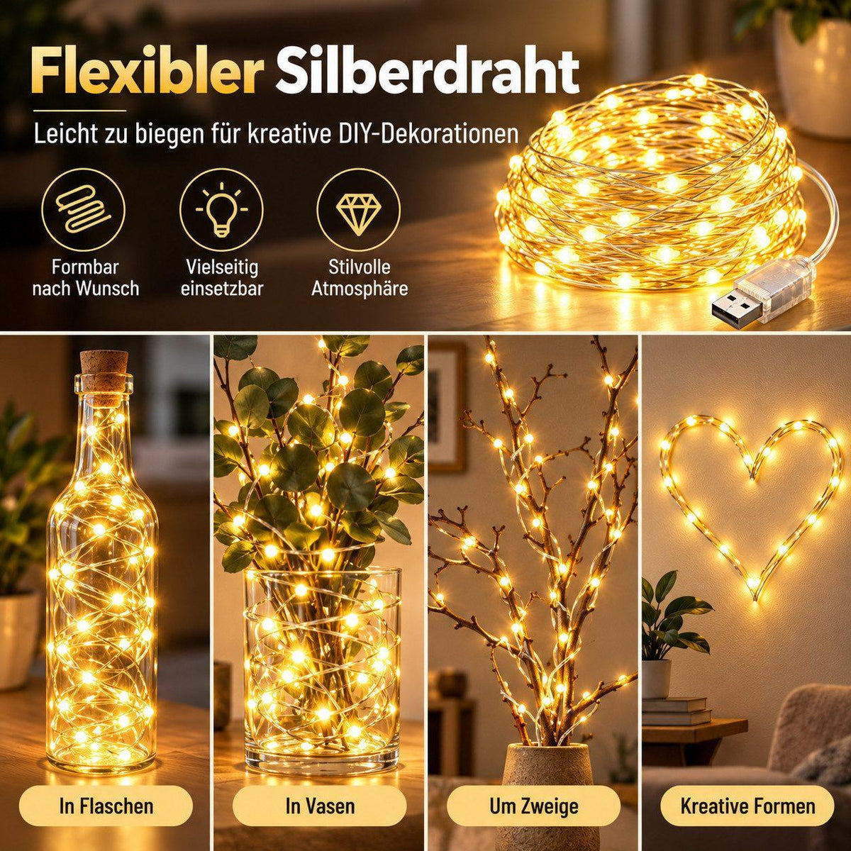 Fremon - LED-Lichterkette Warmweiß - 20m