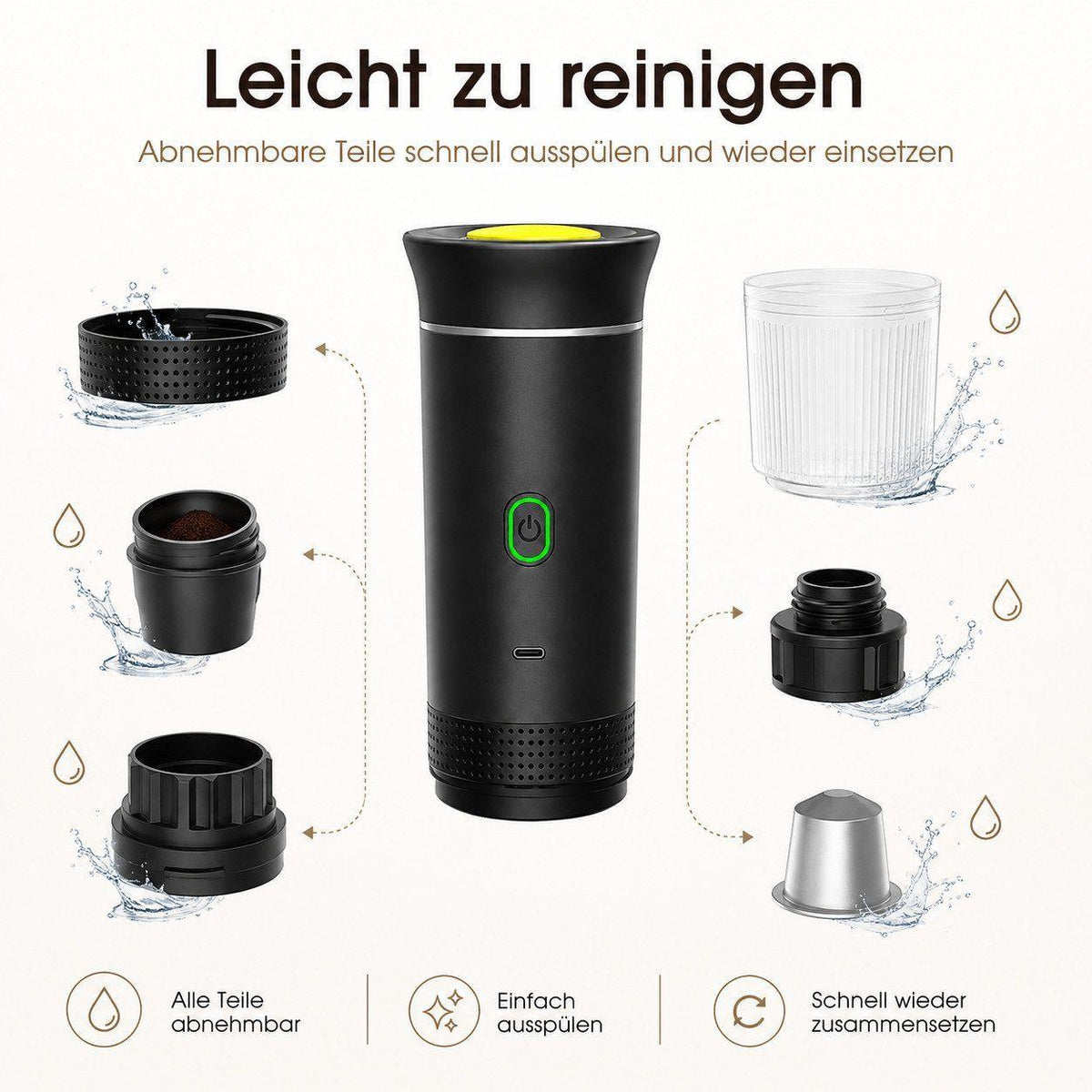 Goldstern Portable Reisekaffeemaschine - 20 Bar