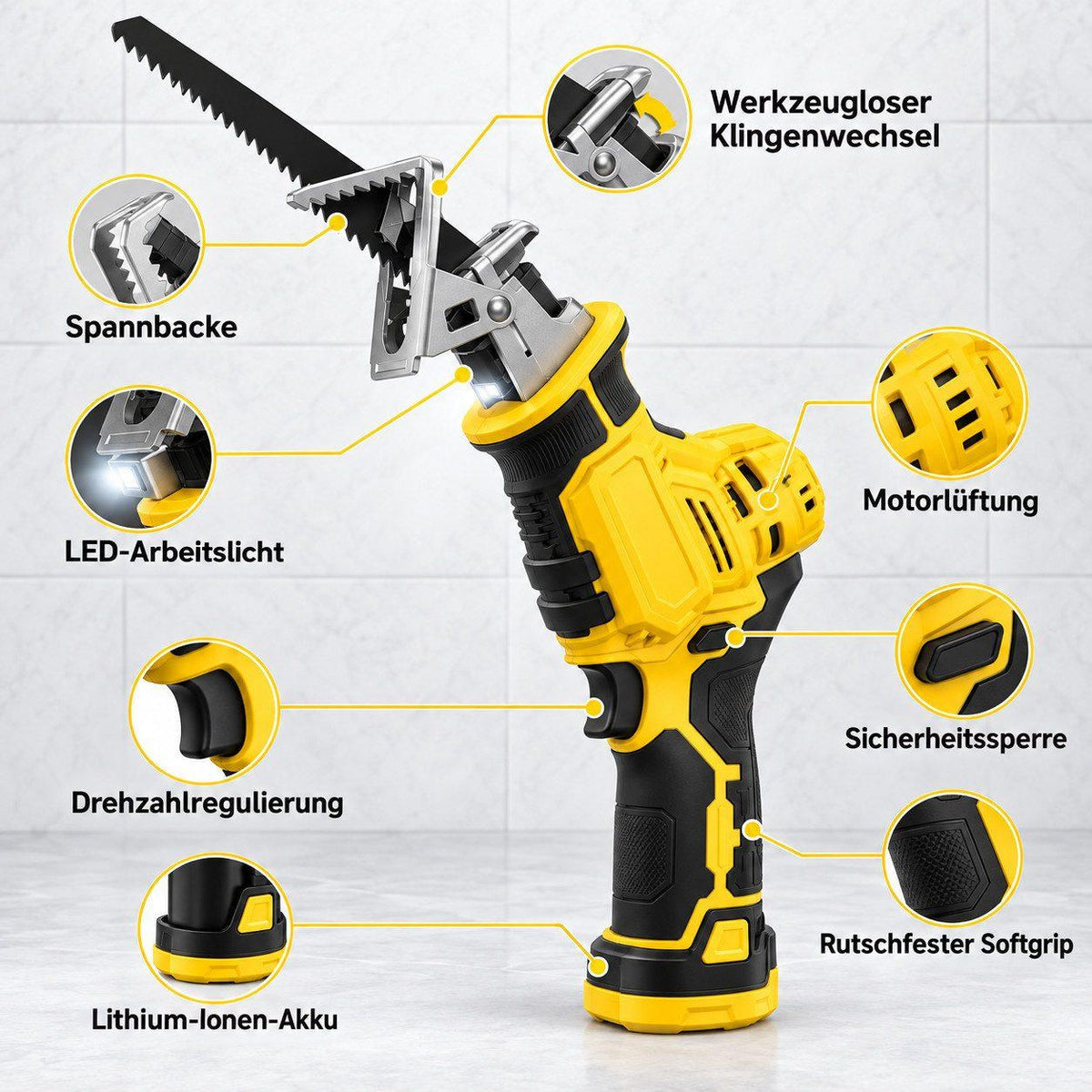 Fadakwalt Akku-Säbelsäge - DC52134