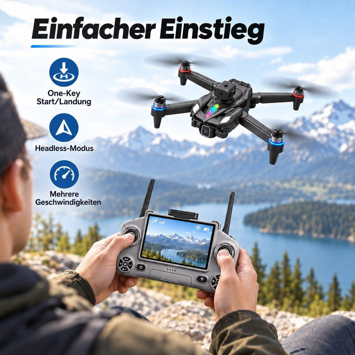 Goldstern RC Quadrocopter - KY108 - 2 Akkus