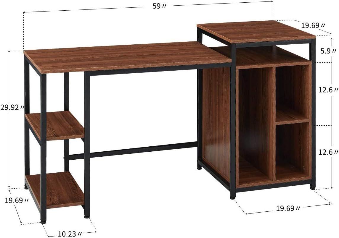 Regal-Schreibtisch - Computertisch, Bürotisch - Erommy