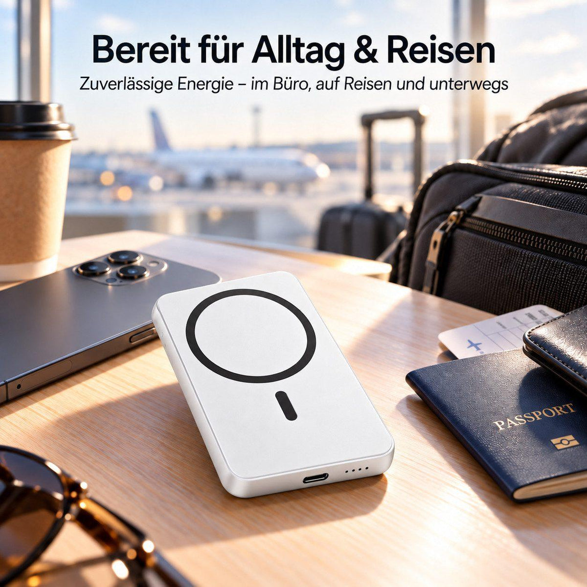 Magnet Powerbank - 5000 mAh - Weiß