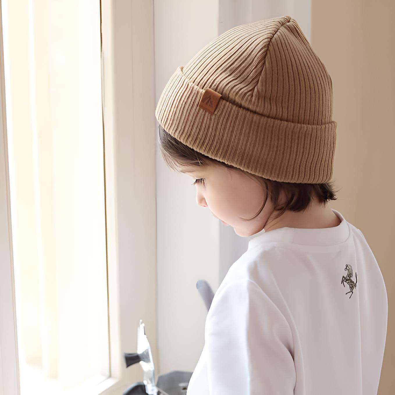 AHAHA Kinder Beanie - B9C1 Hellbraun