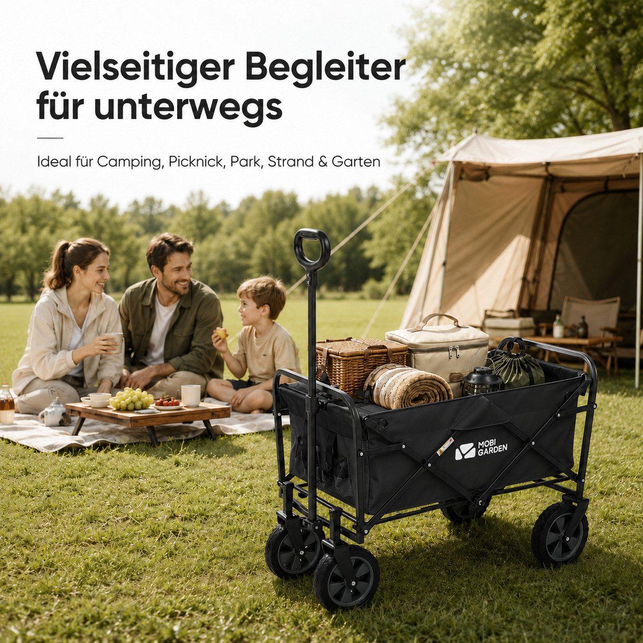 Mobi Faltbollerwagen mit Außentaschen - Schwarz