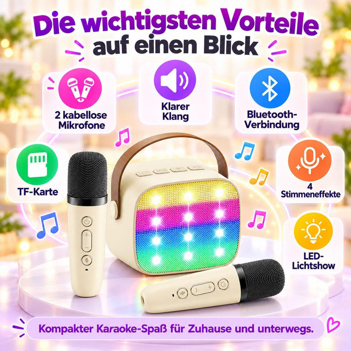Mini - Karaoke Maschine - Beige