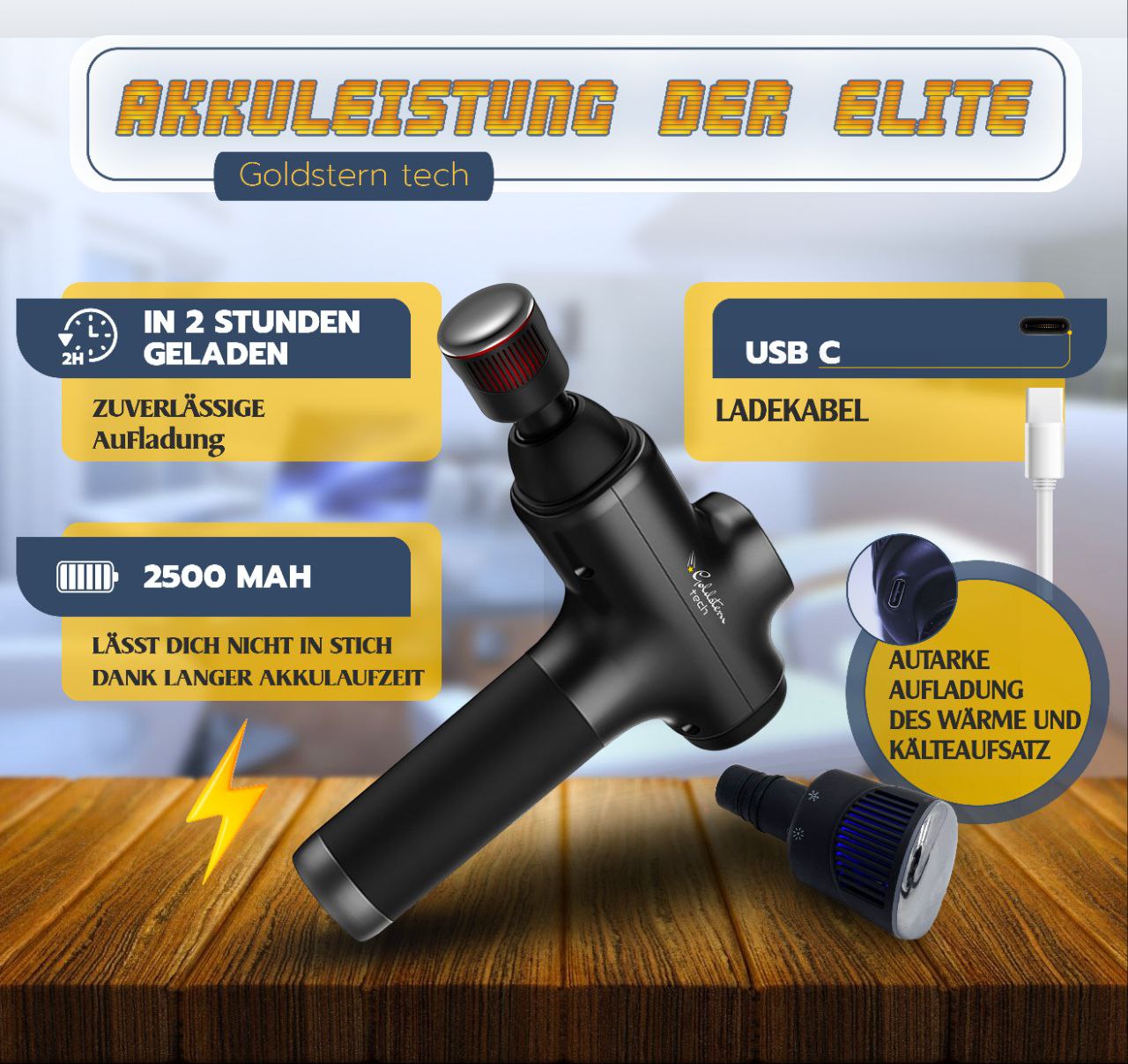 Goldstern Tech - Massagepistole - Elite