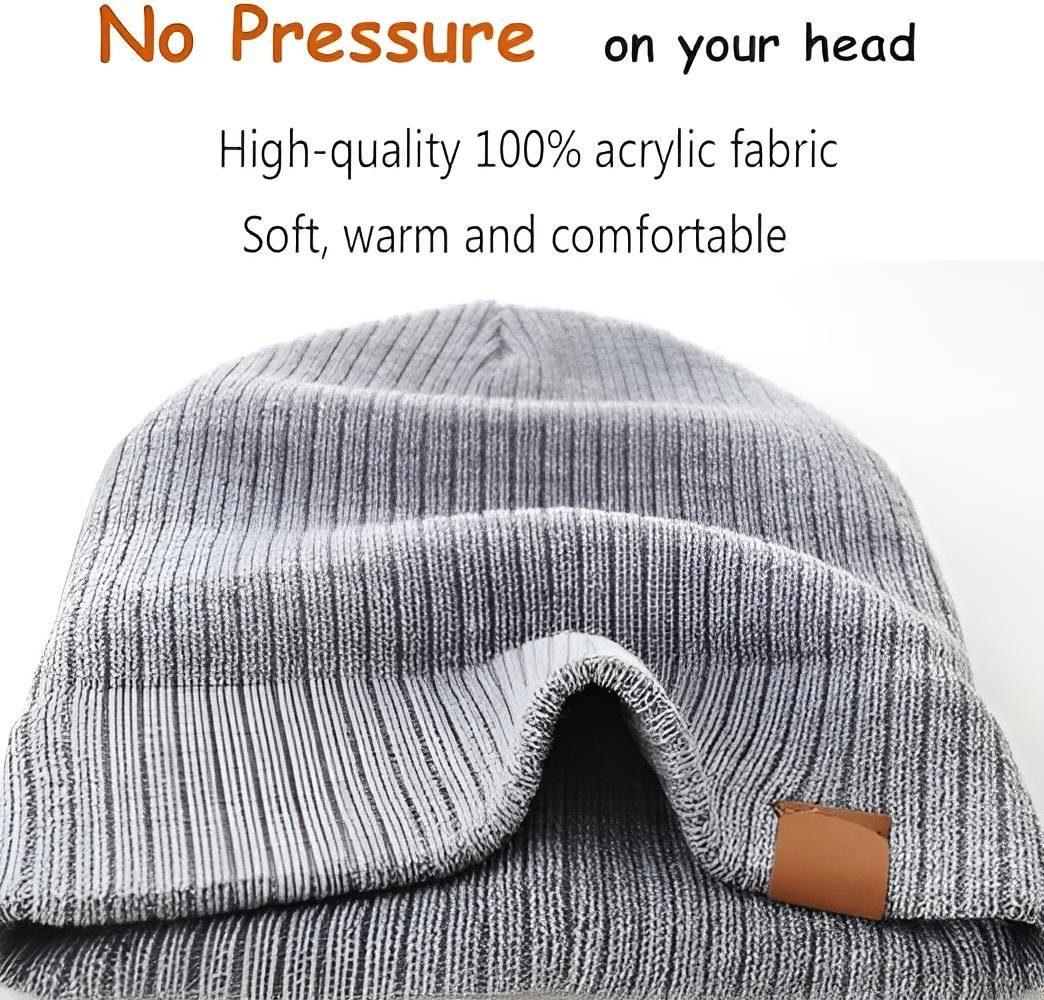 AHAHA Kinder Beanie - 8R Weiß/Grau