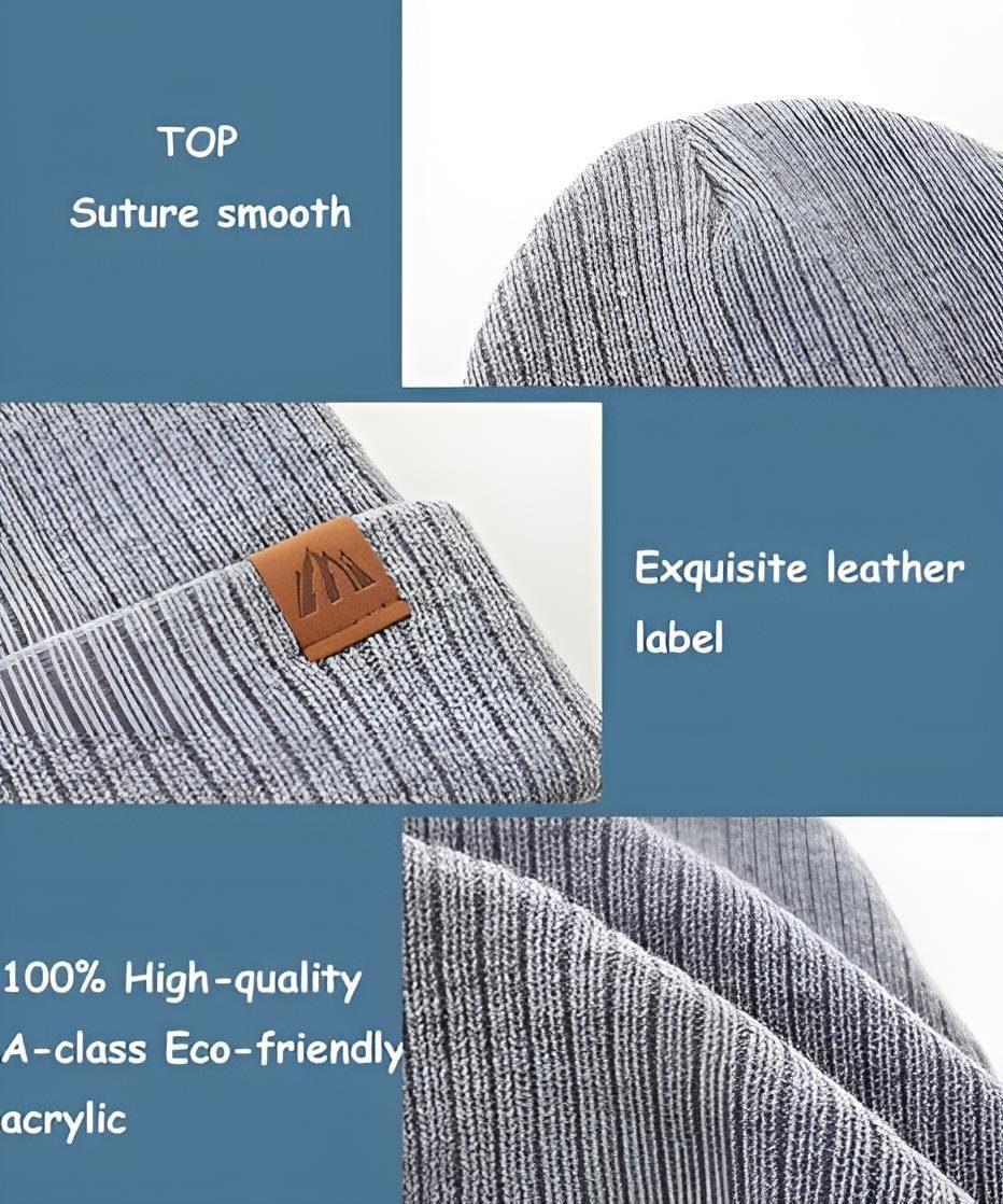 AHAHA Kinder Beanie - 8R Weiß/Grau