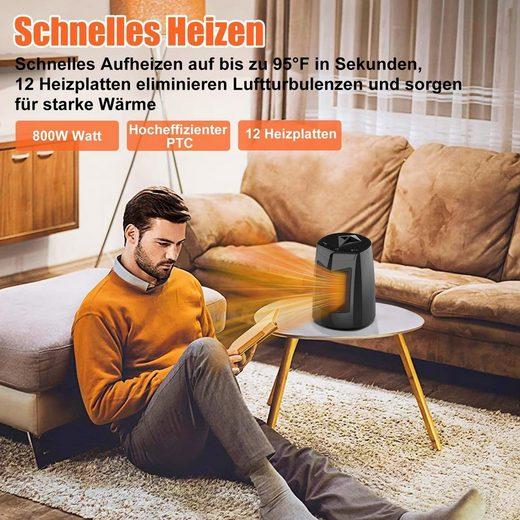 Diyarts Keramikheizlüfter, 800 W, Heizlüfter 3 Leistungsstufen, Klein 70° Oszillierend - Mallkum