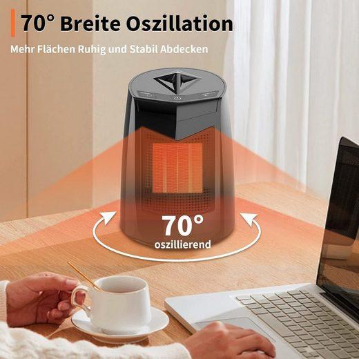 Diyarts Keramikheizlüfter, 800 W, Heizlüfter 3 Leistungsstufen, Klein 70° Oszillierend - Mallkum