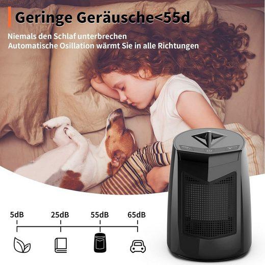 Diyarts Keramikheizlüfter, 800 W, Heizlüfter 3 Leistungsstufen, Klein 70° Oszillierend - Mallkum