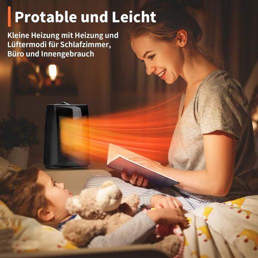 Diyarts Keramikheizlüfter, 800 W, Heizlüfter 3 Leistungsstufen, Klein 70° Oszillierend - Mallkum