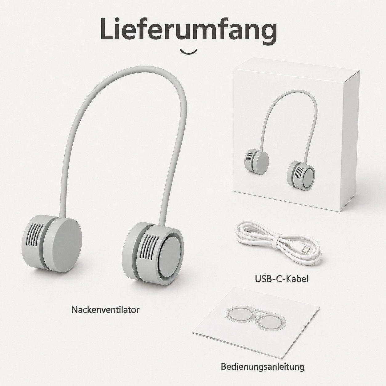 Zantan - Nackenventilator 360° verstellbar - Grey