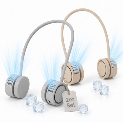 Zantan - Nackenventilator 360° verstellbar - Grau + Beige