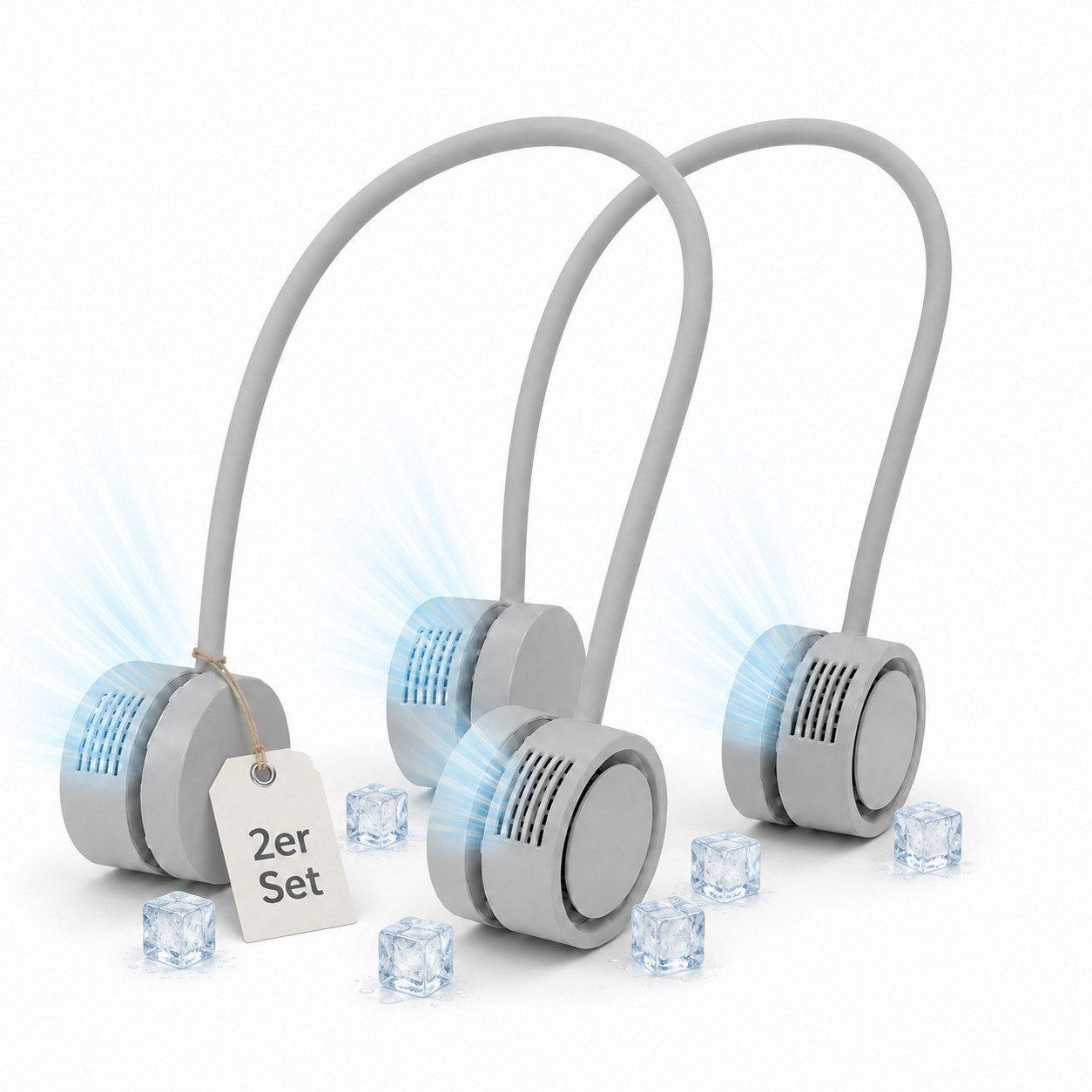 Zantan - Nackenventilator 360° verstellbar - Grau 2er